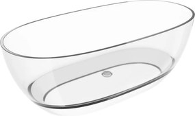 Mexen Pure chiara vasca da bagno freestanding trasparente 170 x 80 cm, tappo cromato - 58071708008