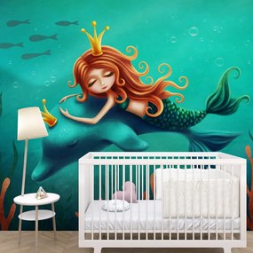 Carta da parati – Sirena con delfino