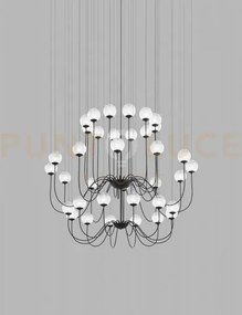 Puppet sospensione 36p bianco sfumato nero opaco 36 luci attacco g9