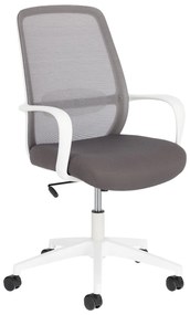 Kave Home - Sedia da scrivania Melva grigio e gambe in acciaio bianco