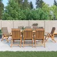 Sedie da Giardino Reclinabili con Cuscini 8 pz in Legno di Teakcod mxl 101044