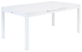 Tavolo da giardino allungabile Odyssea II NATERIAL in alluminio bianco per 10 persone 180/240x100cm