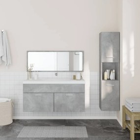 Set mobili da bagno 3 pz grigio cemento in legno multistrato