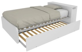 864RK - Letto cameretta 120x190  singolo con elemento contenitore in testata e secondo letto estraibile