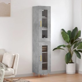 Credenza Grigio Cemento 34,5x34x180 Cm İn Legno Multistrato /