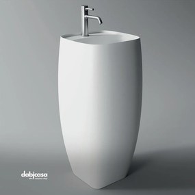 Alice Ceramica " Nur" Lavabo Freestanding Da 47,5 Cm Con Scarico a Parete Finitura Bianco Opaco