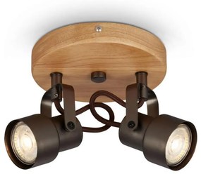 Briloner 2872-025R - Faretto LED SPOTLIGHT 2xGU10/5W/230V marrone