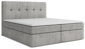 Letto boxspring grigio chiaro con contenitore 180x200 cm Palta – Makamii