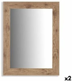Specchio da parete Marrone Legno Vetro 66 x 85 x 2 cm (2 Unità)