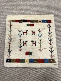 Gabbeh Tappeto 40x40 Beige (Iran) Annodato A Mano