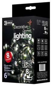 Catena natalizia LED da esterno CHAIN 180xLED/8 funzioni 8m IP44 bianco freddo