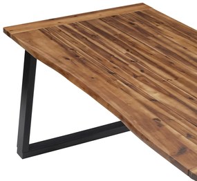 Tavolo da Pranzo in Legno Massello di Acacia 180x90 cm