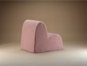 Poltrona per bambini rosa con rivestimento in bouclé Cloud – Wigiwama