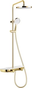 Mexen Axis set doccia esterno con soffione e rubinetto, oro/bianco - 78112-25