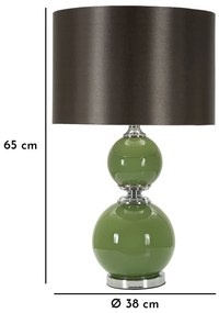 Lampada da tavolo grigio-verde con paralume in tessuto (altezza 65 cm) Eva - Mauro Ferretti