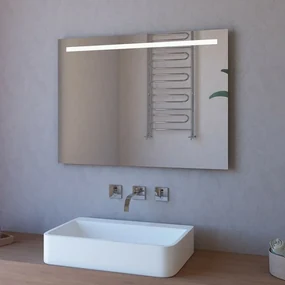 Specchiera da parete 100x70 con fascia LED e illuminazione interna