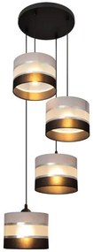 Lampadario a sospensione con filo HELEN 4xE27/15W/230V nero/grigio/argento