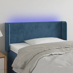 Testiera A Led Blu Scuro 103x16x78/88 Cm İn Velluto /