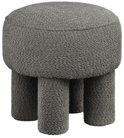 Poggiapiedi grigio scuro con rivestimento in ciniglia Canberra – House Nordic