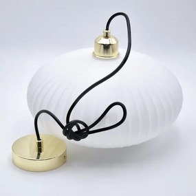 Lampadario a sospensione con filo HARMA 1xE27/15W/230V diametro 30 cm bianco/oro