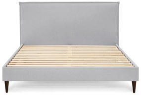 Letto matrimoniale imbottito grigio chiaro con griglia 180x200 cm Sary - Bobochic Paris