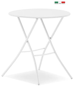 Tavolo da pranzo per giardino Gaia FIAM struttura e superficie in Acciaio  bianco per 2 persone Ø 67 cm
