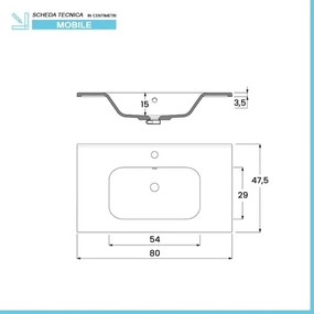 Mobile bagno a terra 80 cm stile industrial nero opaco con specchio Borg