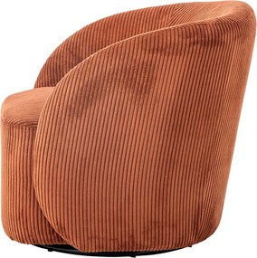 Poltrona in velluto a coste arancione Pradi - Bloomingville