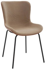 Set di sedie KARLIN imbottite con gambe in metallo verniciato nero