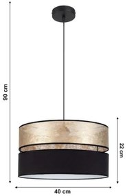 Lampadario su filo LIMA 1xE27/60W/230V dorato/nero