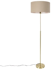 Lampada da terra regolabile oro con paralume marrone chiaro 50 cm - Parte