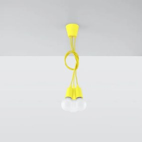 Lampadario su filo DIEGO 3xE27/60W/230V giallo