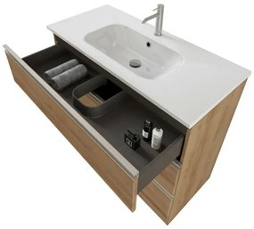 Mobile bagno a terra 100 cm Master rovere con lavabo e specchio