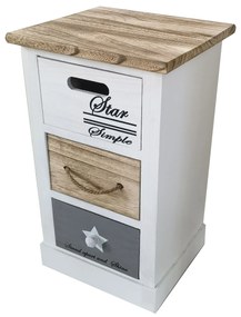 SUNIL - mobiletto in legno con 3 cassetti