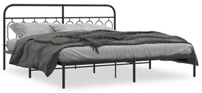 Giroletto Con Testiera İn Metallo Nero 200x200 Cm /