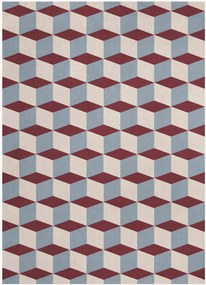 Tappeto in lana a pelo corto tessuto a mano Mulberry Sky