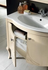 Mobile bagno classico MARTINA 90 cm - Avorio Decapč - 2 ante - Lavabo e specchio