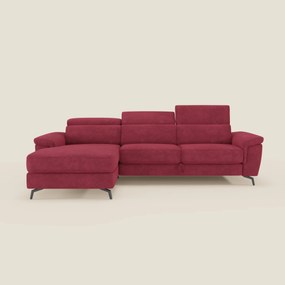 Estro Divano estraibile con chaise-longue e poggiatesta reclinabili in tessuto impermeabile T14 rosso