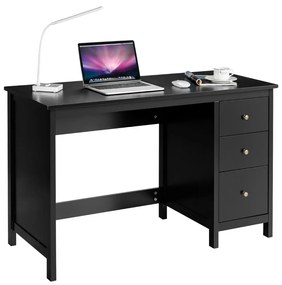 Costway Scrivania per computer con 3 cassetti per casa studio ufficio, Tavolo per laptop con superficie spaziosa 2 Colori