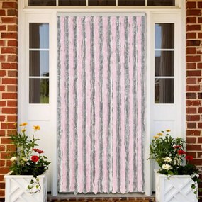 Tenda Antimosche Grigio Argento E Rosa 56x185 Cm İn Ciniglia /