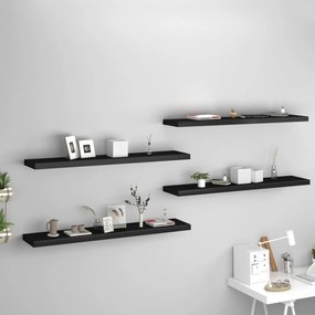Scaffali A Parete 4 Pz Neri 120x23,5x3,8 Cm İn Mdf /