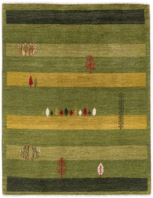 Gabbeh Tappeto persiano 150 x 190 Verde (Iran) Annodato A Mano