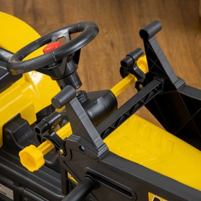 Escavatore A Pedali per Bambini con Ruspa e Rimorchio Giallo...