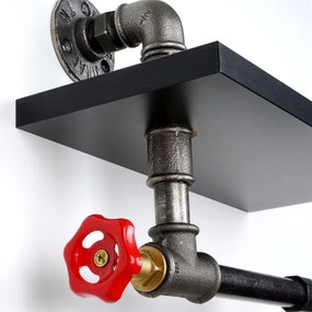 Porta carta igienica con ripiano BORU nero