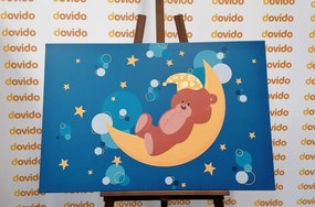 Stampa su tela – Orsetto sulla luna