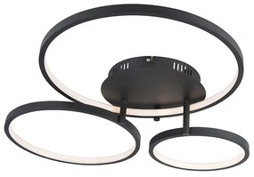 Plafoniera moderna nera con LED e dimmer - Rondas