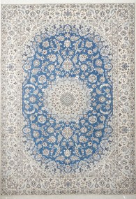 Nain Tappeto persiano 350x250 Blu (Iran) Annodato A Mano