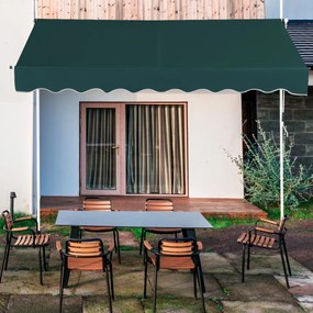 Costway Tenda a bracci da 250 cm di larghezza senza forare da balcone resistente ai raggi UV, Tenda regolabile in altezza Verde