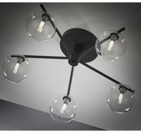 Jupiter 2046 - Lampadario a plafone PRATO 5xG9/10W/230V nero/limpido