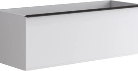 Mobile da bagno sospeso sotto lavabo Pixel frame 1 cassetto L 120 x H 40 x P 45.5 cm bianco laccato opaco con maniglia nero opaco